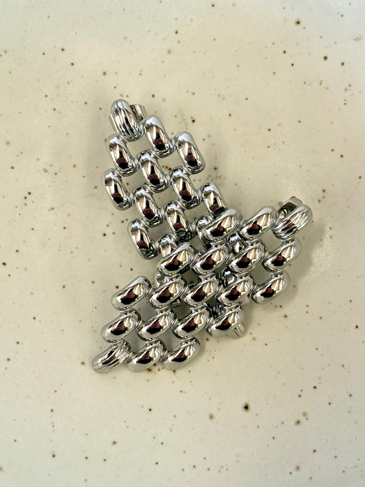Mackenzie Drop Earrings Silver close up detail