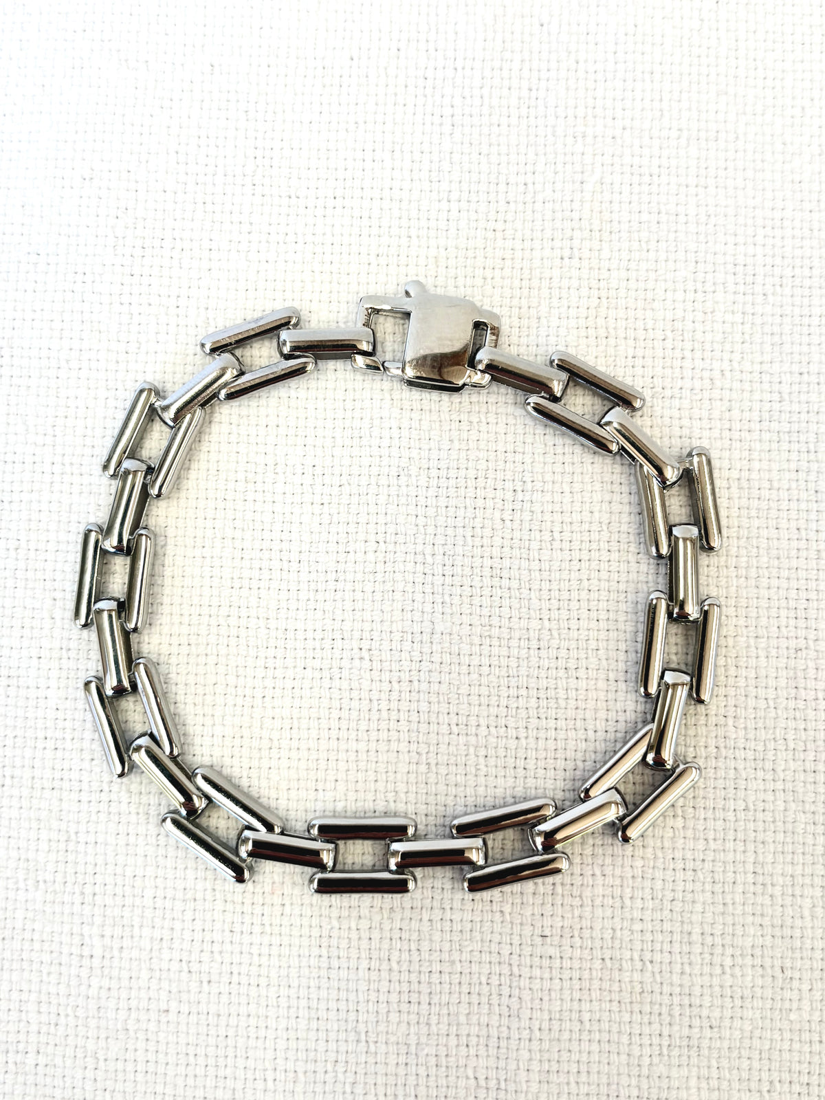 Sloane Silver Bracelet on a neutral background