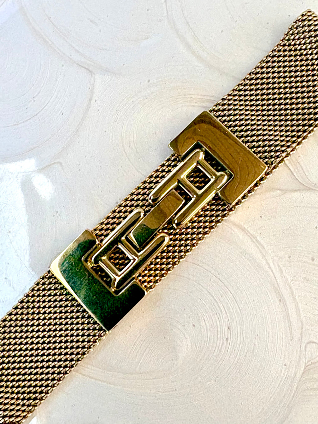 Harper Mesh Gold Bracelet close up