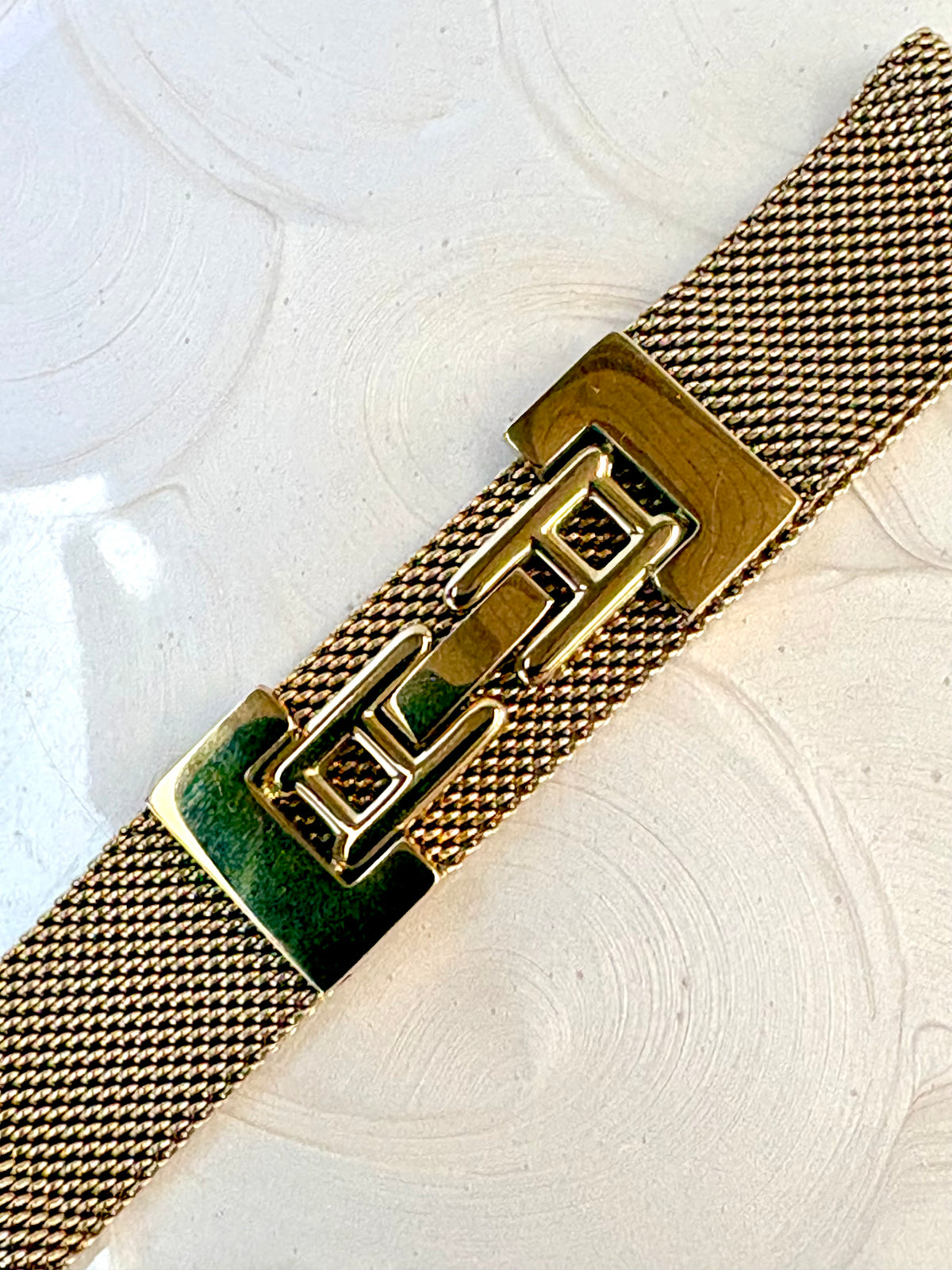 Harper Mesh Gold Bracelet close up