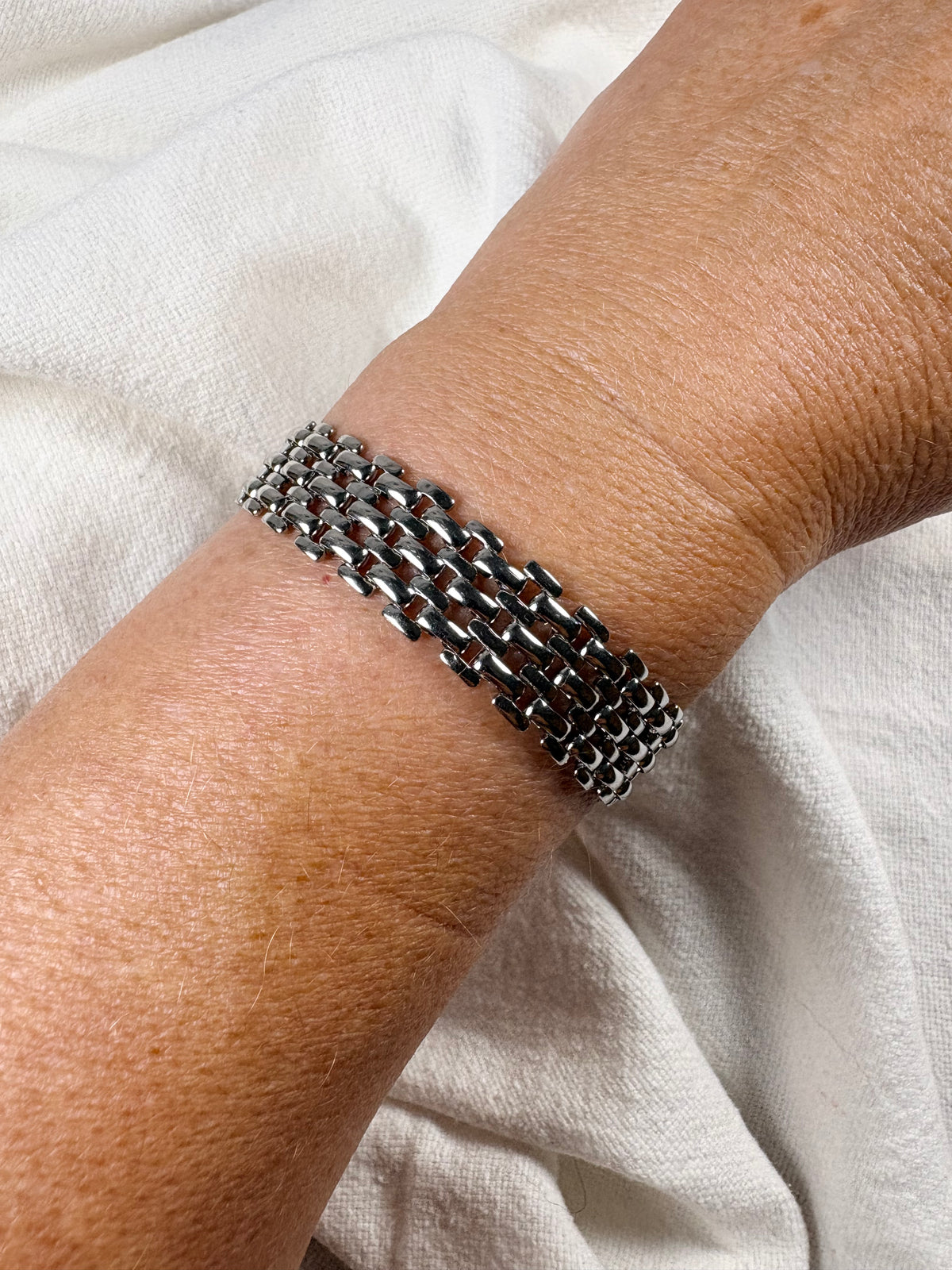 Mackenzie Silver Bracelet close up detail