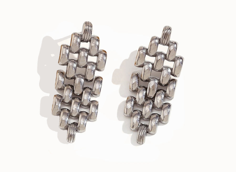 Mackenzie Drop Earrings Silver on a white background